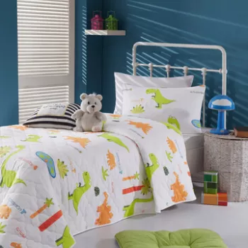 Set cuvertura dubla 3 piese, Dinolar, EnLora Home, Bumbac Ranforce imagine