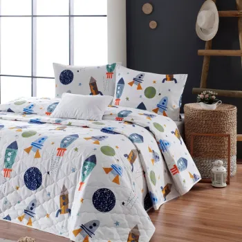 Set cuvertura matlasata dubla King (FR), 3 piese, L'essentiel Maison, Spacex, 65% bumbac/35% poliester, Multicolor imagine