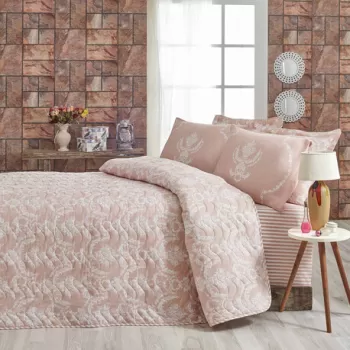 Set cuvertura matlasata Single 160x220 cm, 2 piese, Pure, Eponj Home, 65% Bumbac/35% Poliester(Husa)/ imagine