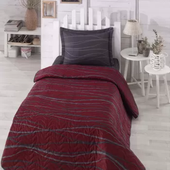 Set cuvertura matlasata Single 160x220 cm, 2 piese, Verda, Eponj Home, 65% Bumbac/35% Poliester(Husa)/ imagine