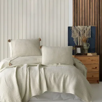 Set cuvertura pique dubla, Hermes - Mink, Saheser, Bumbac imagine