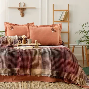 Set cuvertura pique dubla, L'essentiel Maison, Floransa, Bumbac, Caramiziu imagine
