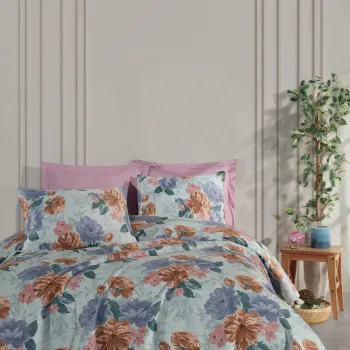 Set cuvertura pique dubla, L'essentiel Maison, Garden, Bumbac, Verde imagine