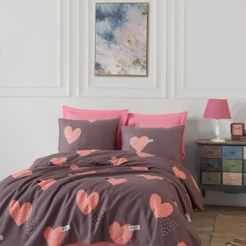 Set cuvertura pique dubla, L'essentiel Maison, Jana, Bumbac, Roz imagine