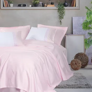 Set cuvertura pique dubla, Spruce - Powder, Cotton Box, Bumbac imagine