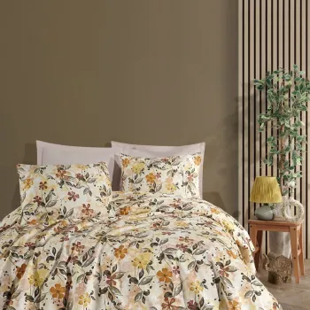 Set cuvertura pique Single 2 piese, L'essentiel Maison, Luna, Bumbac, Galben imagine