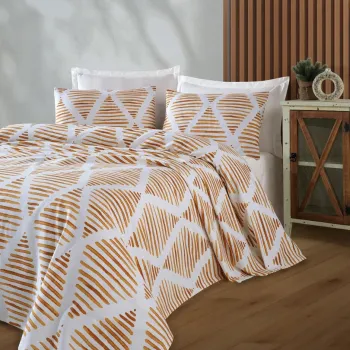 Set cuvertura pique Single 2 piese, L'essentiel Maison, Segment, Bumbac, Galben mustar imagine