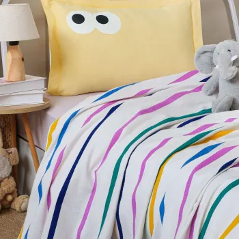 Set cuvertura pique Single, L'essentiel Maison, Funny, Galben imagine