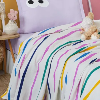 Set cuvertura pique Single, L'essentiel Maison, Funny, Lila imagine