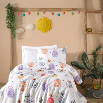 Set cuvertura pique Single, L'essentiel Maison, Iva, Bumbac, Multicolor imagine