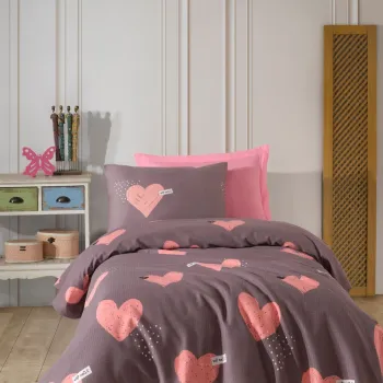 Set cuvertura pique Single, L'essentiel Maison, Jana, Bumbac, Roz imagine