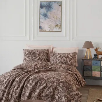 Set cuvertura pique Single, L'essentiel Maison, Muster, Bumbac, Maro imagine