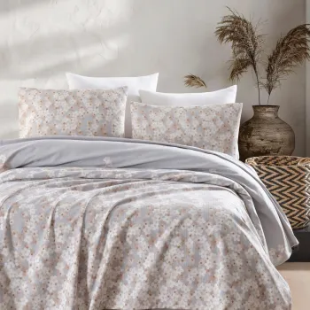 Set cuvertura pique Single, Piti Yaprak - Rose, EnLora Home, Bumbac imagine
