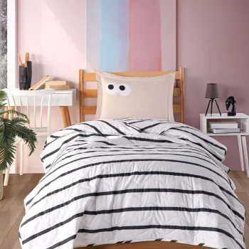 Set cuvertura Single 160x220 cm, 2 piese, L'essentiel Maison, Funny, Maro imagine