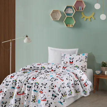 Set cuvertura Single 160x220 cm, 2 piese, L'essentiel Maison, LovePandas, 65% bumbac/35% poliester, Alb imagine