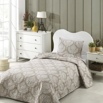 Set cuvertura Single 160x220 cm, 2 piese, Post - Brown, Eponj Home, 65% bumbac/35% poliester imagine