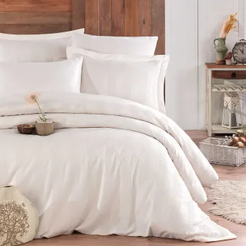 Set cuverturi duble din satin Wafel, Wafel - Cream, Hobby, Bumbac Satinat imagine