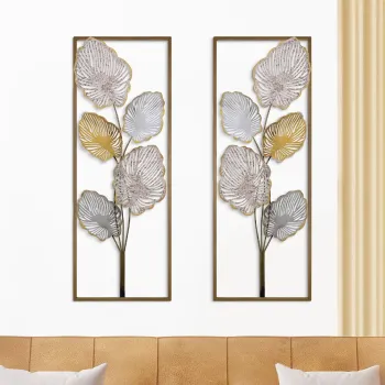 Set de accesorii decorative de perete din metal, Salim, Metal, Grosime: 0,6 mm, Multicolor imagine