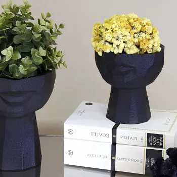 Set de ghivece decorative, CY0453, Poliester, Negru imagine