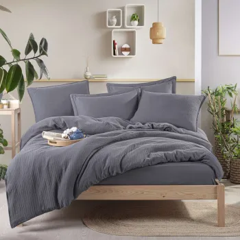 Set de huse de pilota duble din muselina, L'essentiel Maison, Muslin, Fumuriu imagine