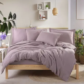 Set de huse de pilota duble din muselina, L'essentiel Maison, Muslin, Lila imagine