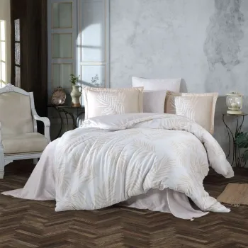 Set de huse de pilota duble din satin Tencel, L'essentiel Maison, Infinity, Crem / Bej imagine