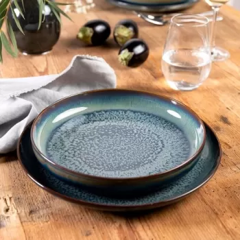 Set de masa 4 piese, Like Villeroy & Boch, Crafted Breeze, portelan premium, gri/albastru imagine