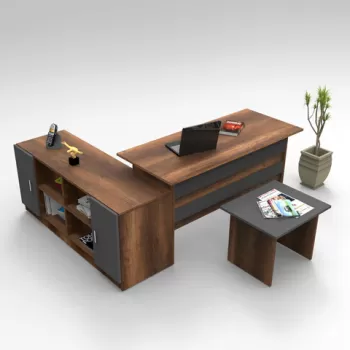 Set de mobilier de birou, Locelso, VO10, Nuc / Antracit imagine