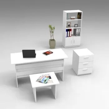 Set de mobilier de birou, Locelso, VO11, Alb imagine