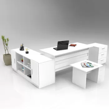 Set de mobilier de birou, Locelso, VO13, Alb imagine