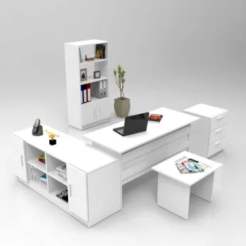 Set de mobilier de birou, Locelso, VO15, Alb imagine
