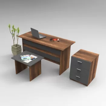 Set de mobilier de birou, Locelso, VO9, Nuc / Antracit imagine