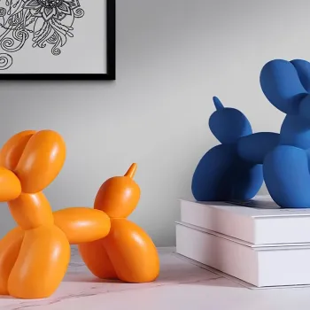 Set de obiecte decorative, CY0409, Poliester, Albastru / Portocaliu imagine