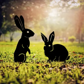 Set de obiecte decorative de gradina, RaAbbits 01, Negru imagine