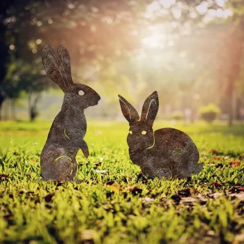 Set de obiecte decorative de gradina, Rabbits -A 01, Multicolor imagine