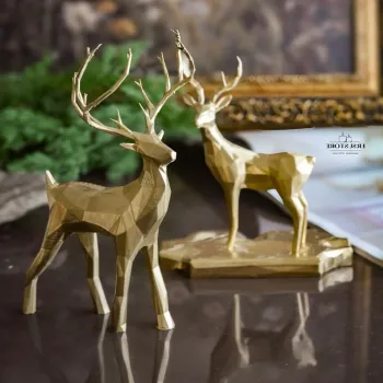 Set de obiecte decorative, Ers2164, BIOPLASTIC, Auriu imagine