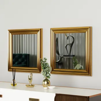 Set de oglinzi, Siam, Bale, MDF , Auriu imagine