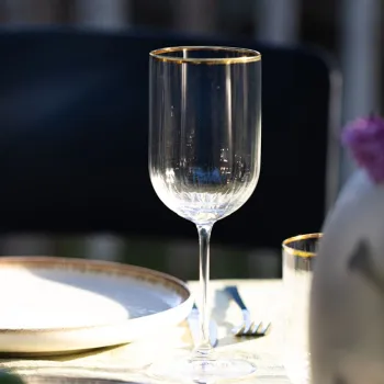 Set de pahare de vin, Hermia, 127RKL1102, Auriu / Transparent imagine