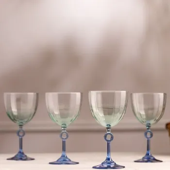 Set de pahare de vin, Hermia, 127RKL1131, Sticla, Albastru imagine