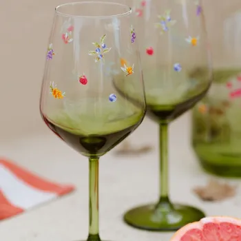 Set de pahare de vin, Hermia, 127RKL1138, Verde imagine