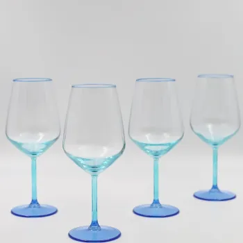 Set de pahare de vin, Hermia, 127RKL1153, Albastru / Turcoaz imagine