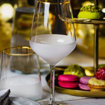 Set de pahare de vin, Hermia, 127RKL1167, Auriu / Transparent imagine