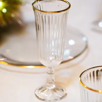 Set de pahare de vin, Hermia, 127RKL1187, Auriu / Transparent imagine