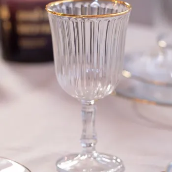 Set de pahare de vin, Hermia, 127RKL1190, Auriu / Transparent imagine