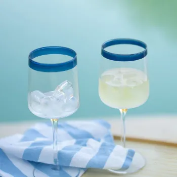 Set de pahare de vin, Hermia, 127RKL1195, Transparent / Albastru imagine