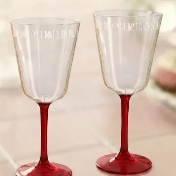 Set de pahare de vin, Hermia, 127RKL1251, Rosu imagine