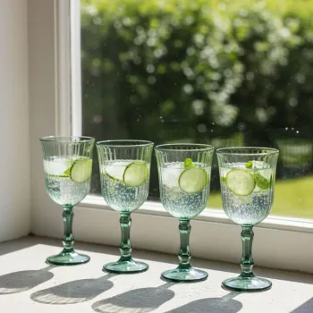 Set de pahare de vin, Hermia, 409PBH1149, Verde imagine
