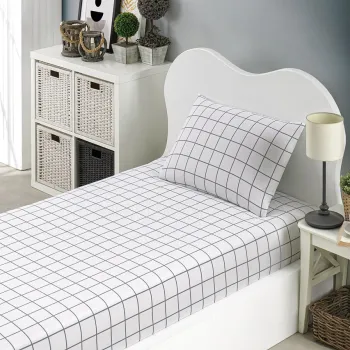 Set de pat pentru o persoana (cearceaf cu elastic si perna) 2 piese, Artus - Grey, Eponj Home, 65% bumbac/35% poliester imagine