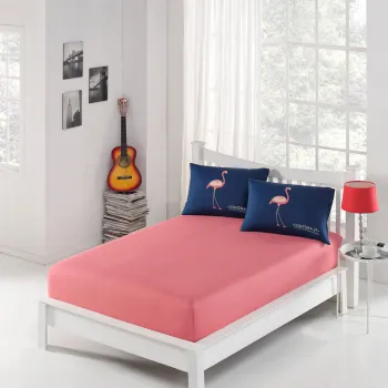 Set de pat pentru o persoana (cearceaf cu elastic si perna) 2 piese, Big Filamin, EnLora Home, 65% bumbac/35% poliester imagine