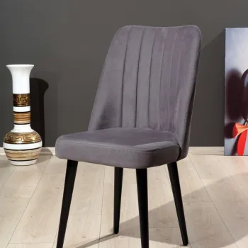 Set de scaune, Beckley, Polo, MDF , Gri/Negru imagine